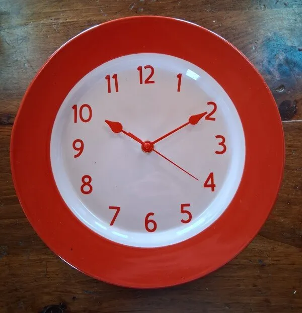 Handmade red line special ceramic wall clock Brookside Farm